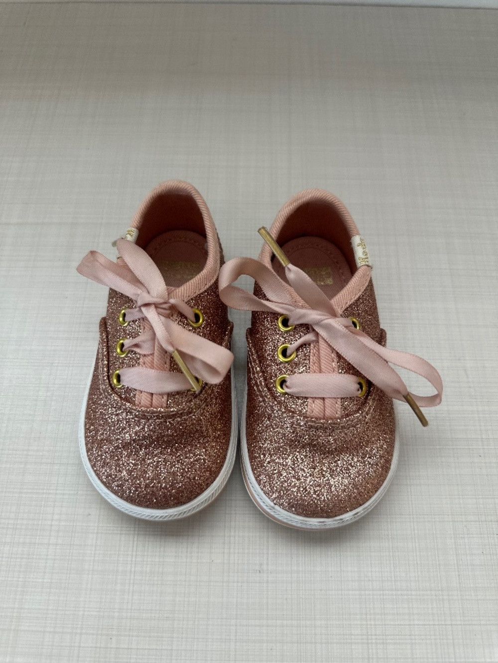 Kate Spade X Keds Baby Girl Sparkly Pink Sneakers Glitter Shoes Size 3 Month